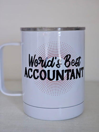 World's Best Accountant - Metal Mug with Plastic Lid