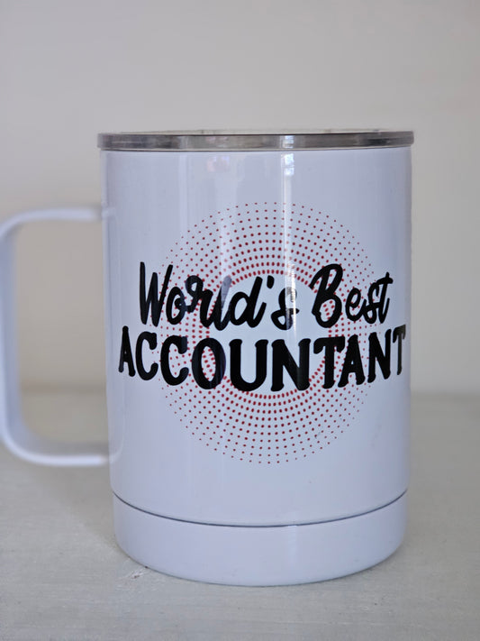 World's Best Accountant - Metal Mug with Plastic Lid