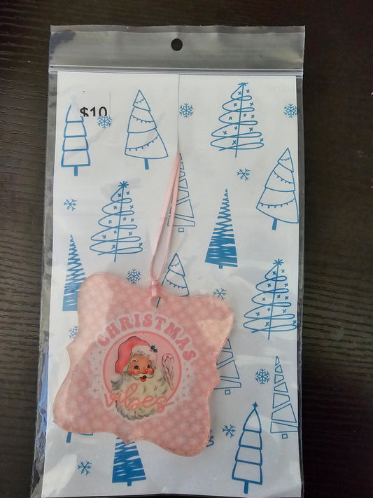 Pink Christmas - Acrylic Ornament - READY TO SHIP