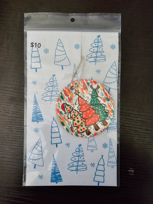 Christmas Tree Trio MDF Ornament - READY TO SHIP