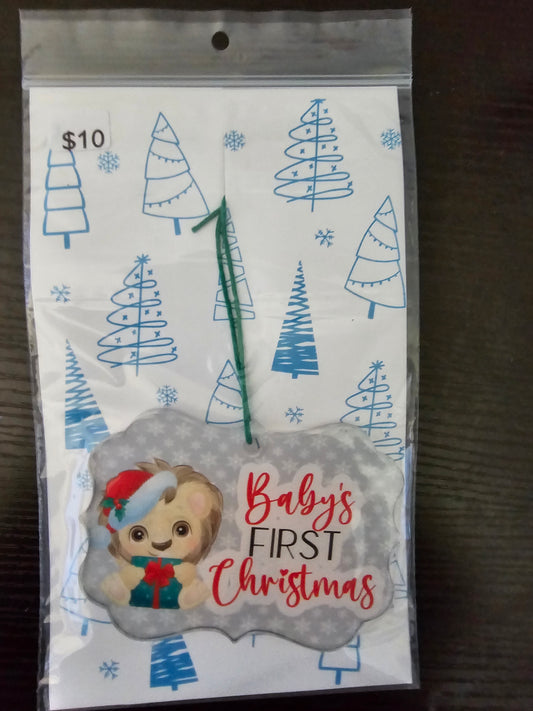 Baby's First Christmas LION - Acrylic Ornament - READY TO SHIP