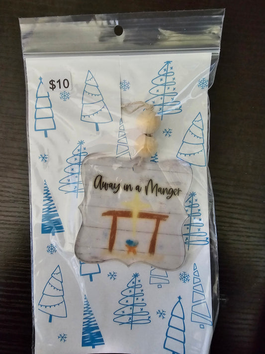 Away in a Manger - Acrylic Ornament - READY TO SHIP