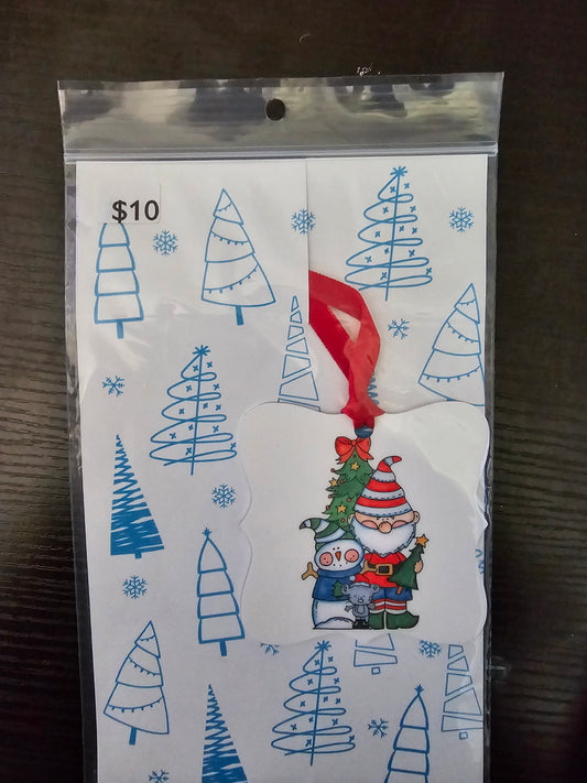 Santa & Snowman Aluminum Ornament - READY TO SHIP