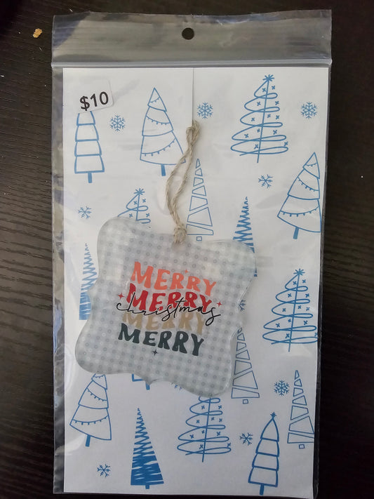 Merry Merry Merry - Acrylic Ornament - READY TO SHIP