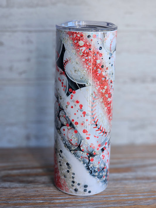 Baseball Swirl - 20 oz Stainless Steel Tumbler