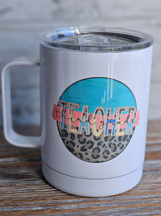Third Grade Teacher - Metal Mug with Plastic Lid