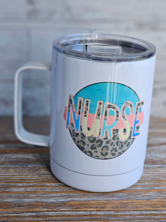 Nurse - Metal Mug with Plastic Lid