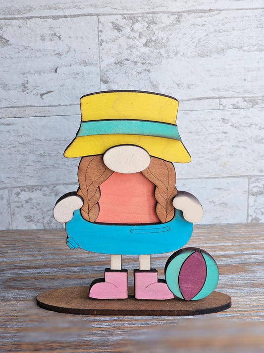 Beach Ball Female Gnome - READY TO SHIP