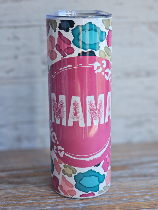 Mama Multi-Colored Leopard - 20 oz Stainless Steel Tumbler