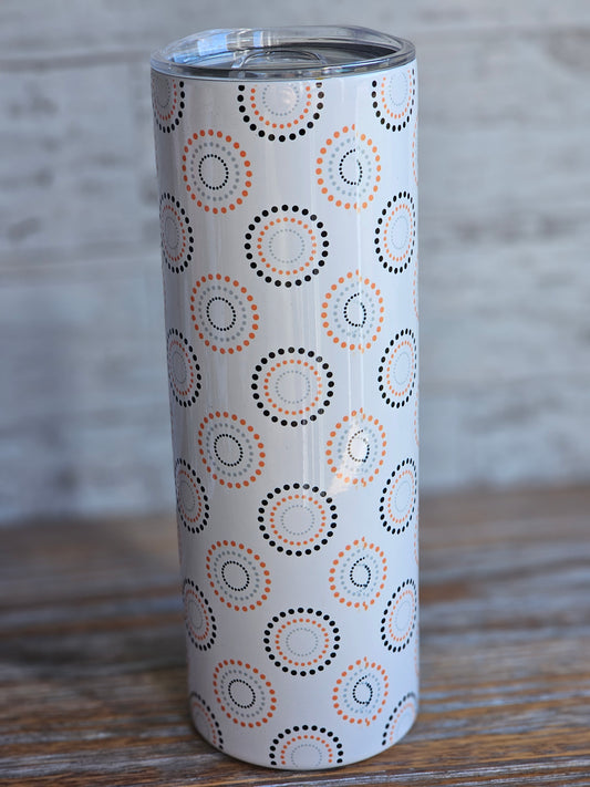 Orange and Black Circles - 20 oz Stainless Steel Tumbler