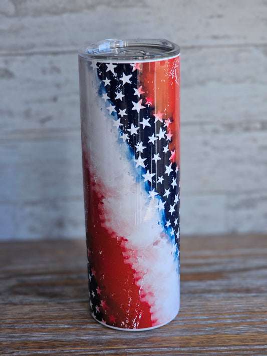 Red White and Blue Swirl - 20 oz Stainless Steel Tumbler