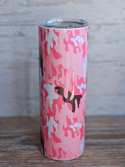 Pink Camo - 20 oz Stainless Steel Tumbler