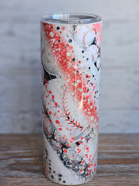 Baseball Swirl - 20 oz Stainless Steel Tumbler