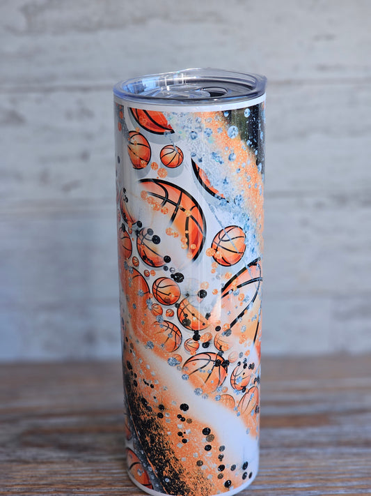 Basketball Swirl - 20 oz Stainless Steel Tumbler