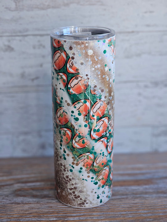 Football Swirl - 20 oz Stainless Steel Tumbler