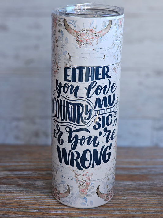 Country Music - 20 oz Stainless Steel Tumbler