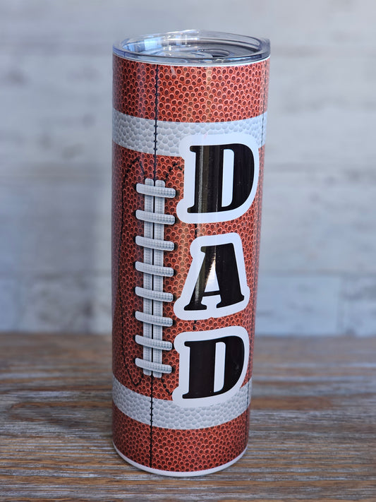 Football Dad - 20 oz Stainless Steel Tumbler