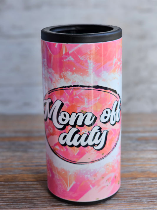 Mom Off Duty Pink - Skinny Can Cooler