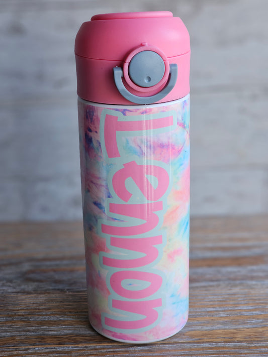 Pink Tie Dye - Lennon - Personalized Water Bottle - READY TO SHIP