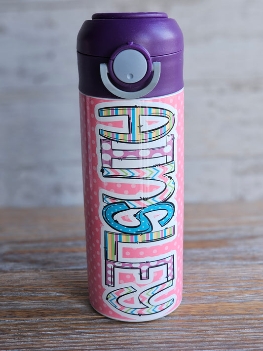 Pink and Purple - Ainsley - Personalized Water Bottle - READY TO SHIP
