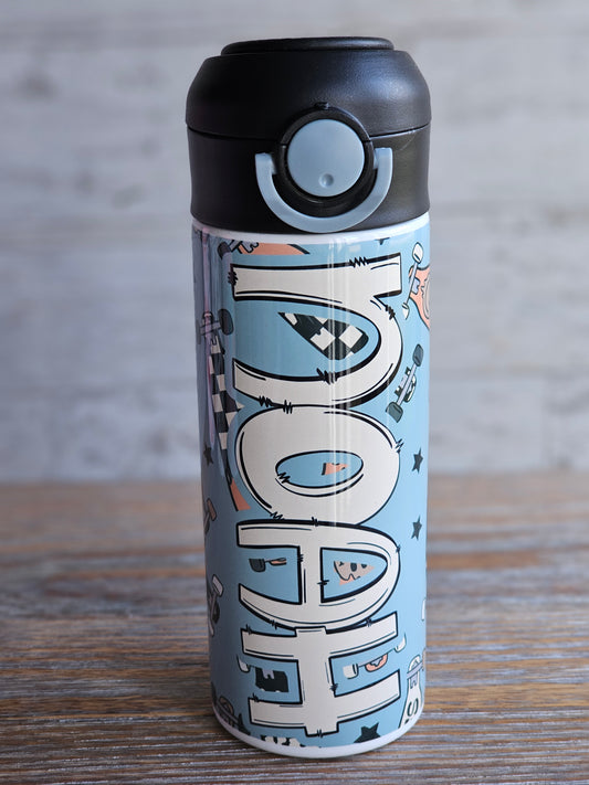 Checkered Smiles - NOAH - Personalized Water Bottle - READY TO SHIP