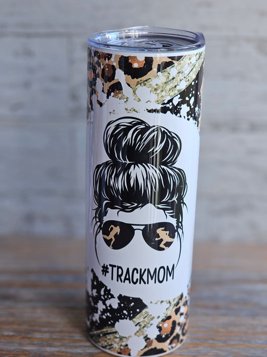 #TrackMom Messy Bun - 20 oz Stainless Steel Tumbler