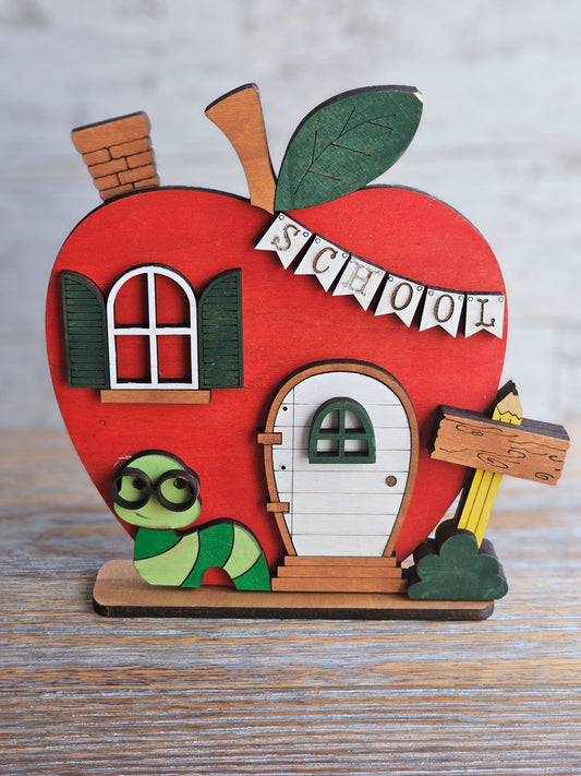 Book Worm Decoration - READY TO SHIP