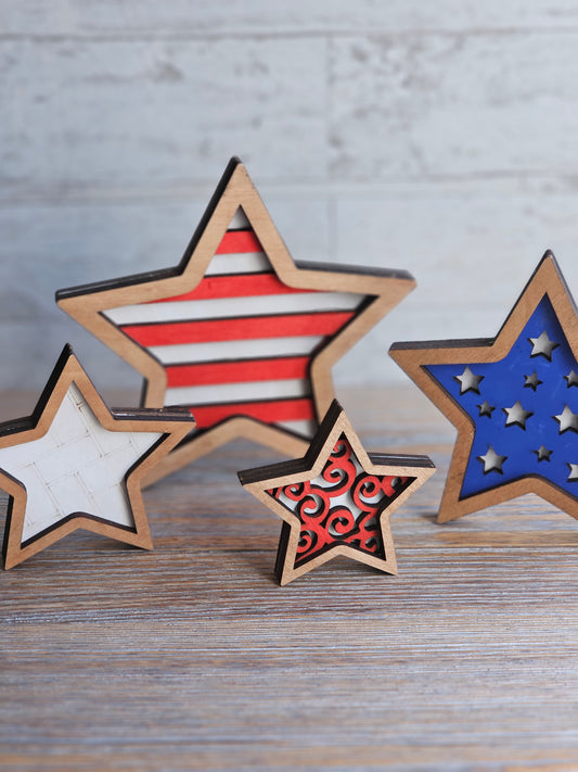 Set of 4 Standing Stars - READY TO SHIP