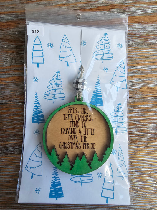 Growing Holiday Pets Funny Wood Ornament - READY TO SHIP