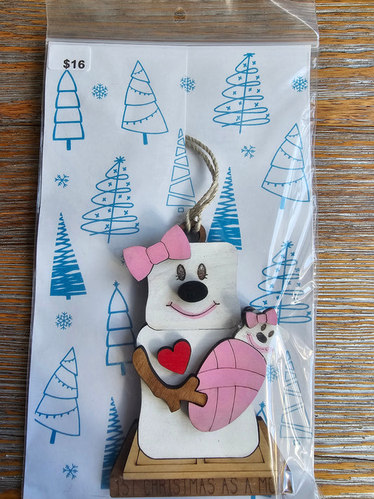 First Christmas as a Mom Wood Ornament - READY TO SHIP