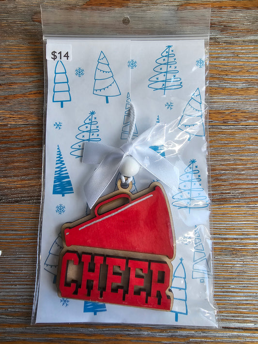Cheer Wood Ornament - READY TO SHIP