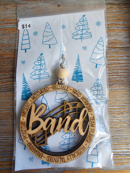 Band Wood Ornament - READY TO SHIP