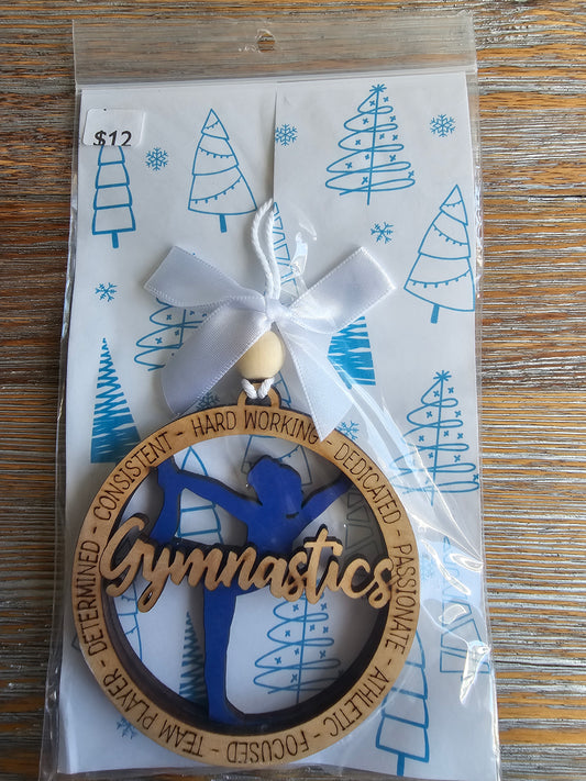 Gymnastics Wood Ornament - READY TO SHIP