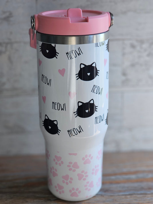 30 oz Water Bottle - Cats - READY TO SHIP