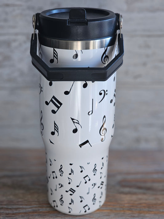 30 oz Water Bottle - Music Notes - READY TO SHIP