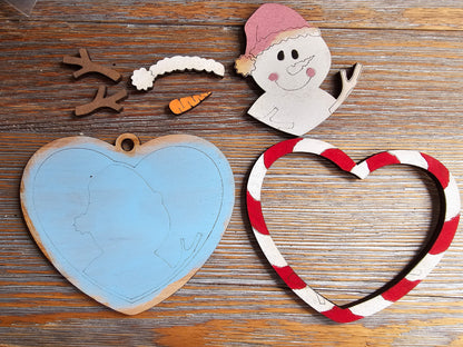 DIY Ornament Kit - Snowman Heart Ornament