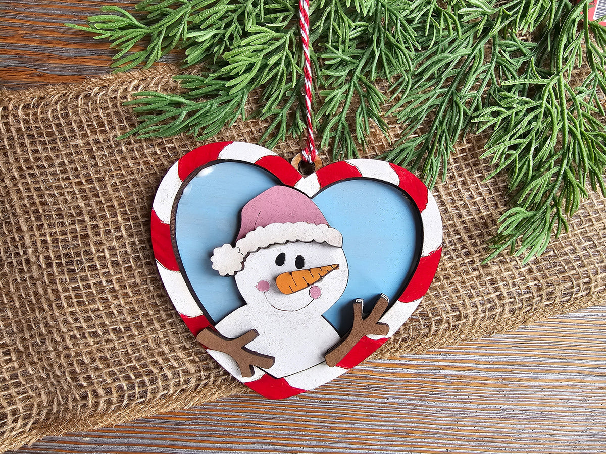 DIY Ornament Kit - Snowman Heart Ornament