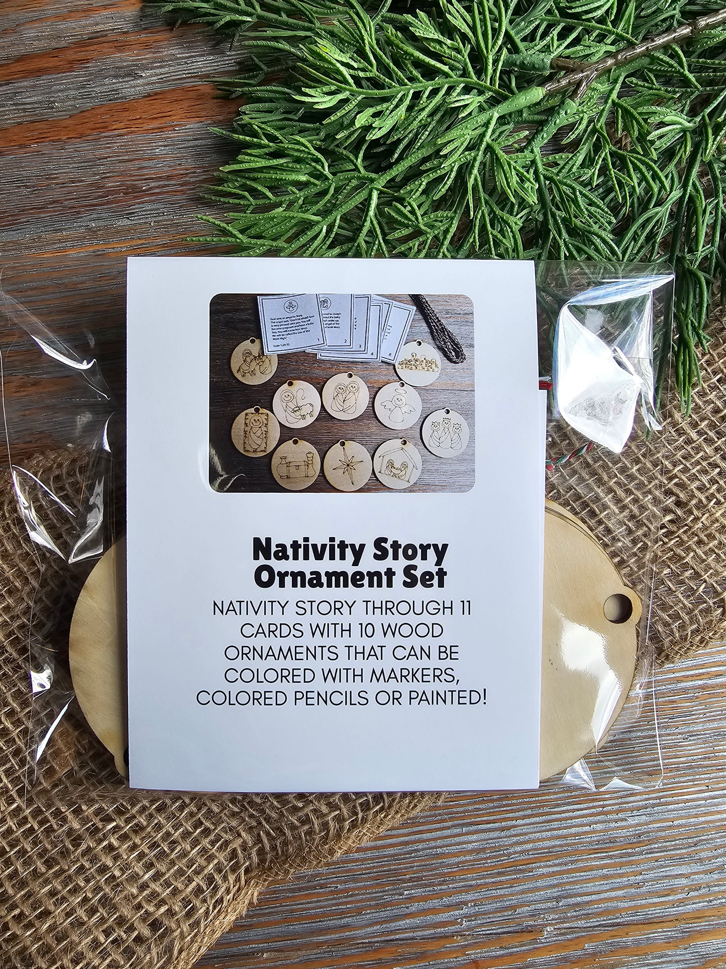 Nativity Story Ornament Set - Paintable Christmas Activity for Kids