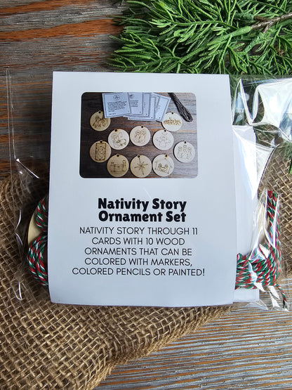 Nativity Story Token Set - Paintable Christmas Activity for Kids