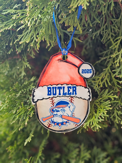 Santa Hat Hit Dogs Logo Ornament