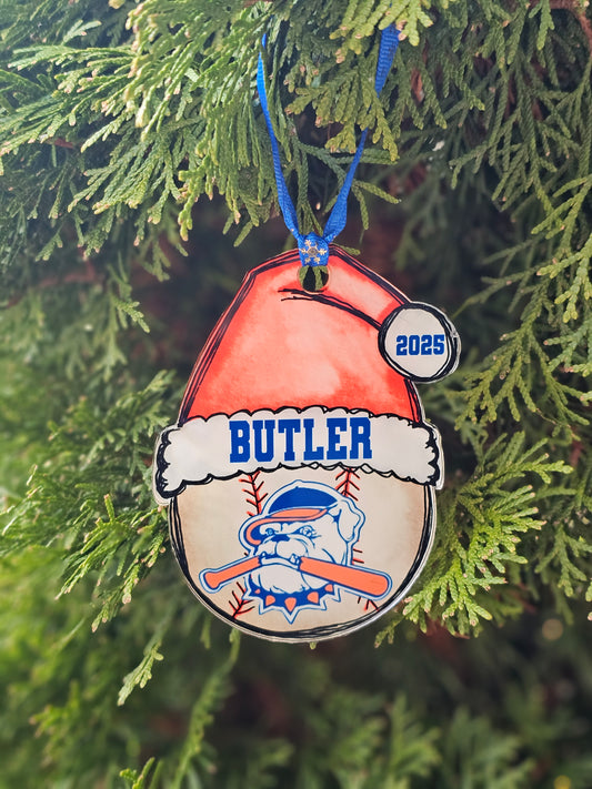 Santa Hat Hit Dogs Logo Ornament