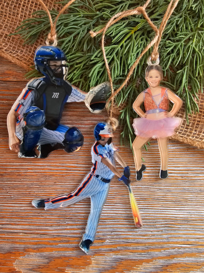 Personalized Cut-Out Photo Ornament – Custom Sports, Dance, Kids & More!