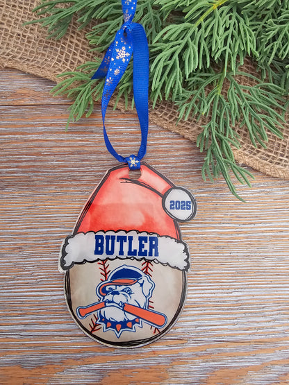Santa Hat Hit Dogs Logo Ornament