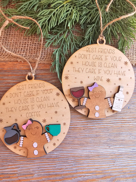 Best Friend Ornament – Coffee or Wine Edition