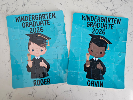 Kindergarten Graduation Boy Personalized Puzzle