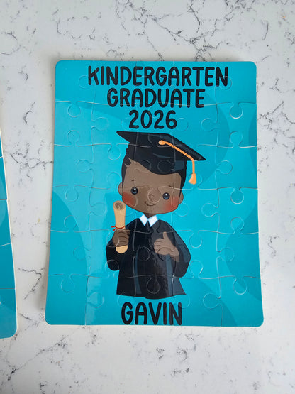 Kindergarten Graduation Boy Personalized Puzzle