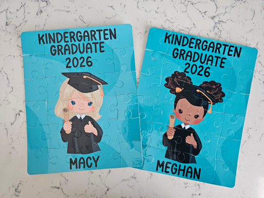 Kindergarten Graduation Girl Personalized Puzzle