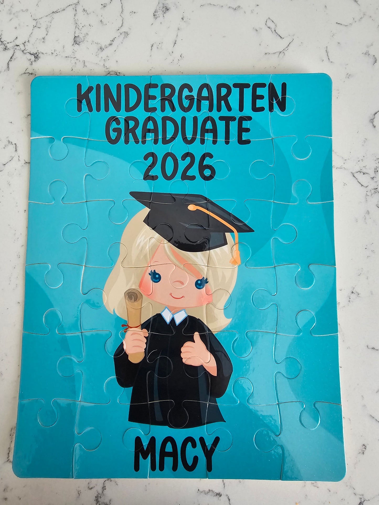 Kindergarten Graduation Girl Personalized Puzzle