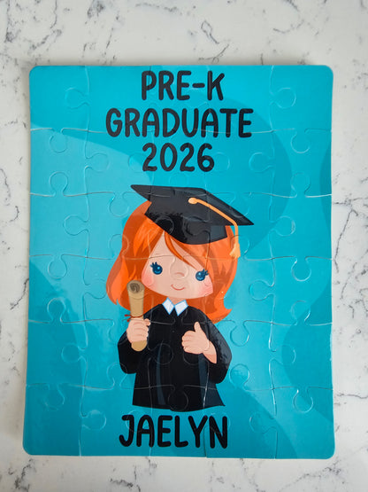 Pre-K Graduation Girl Personalized Puzzle