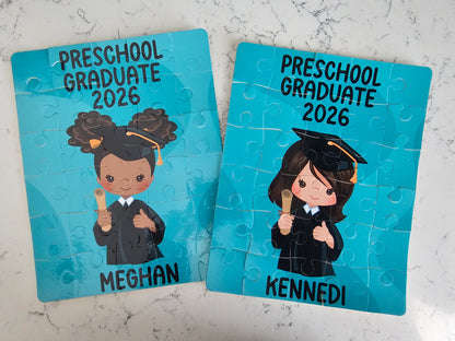 Preschool Graduation Girl Personalized Puzzle